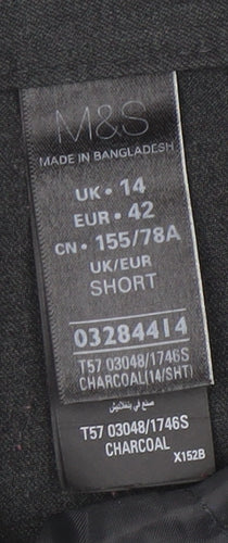 Marks and Spencer Women’s Grey Dress Pants Size 14 Short Straight Leg