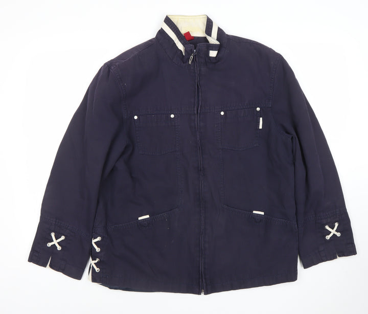 Steilmann Men's Blue L Basic Jacket Cotton Polyurethane Zip Pockets