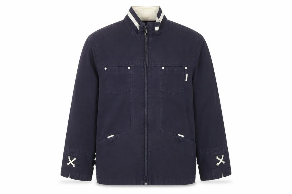 Front view of Steilmann Men's Blue L Basic Jacket Cotton Polyurethane Zip Pockets