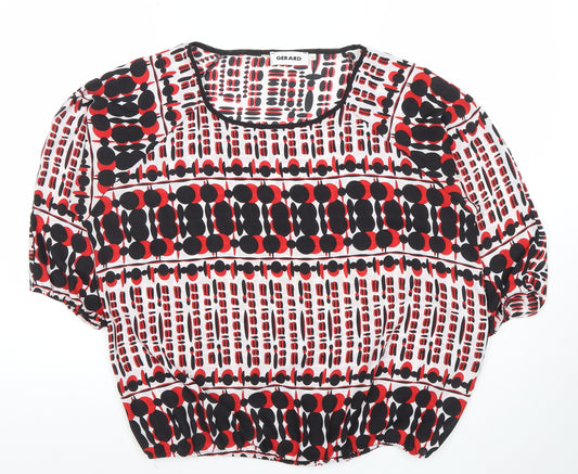Gerard Womens Multicoloured Geometric Blouse Size 14 Short Sleeve
