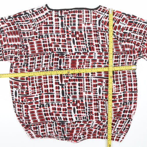 Gerard Womens Multicoloured Geometric Blouse Size 14 Short Sleeve
