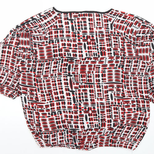 Gerard Womens Multicoloured Geometric Blouse Size 14 Short Sleeve
