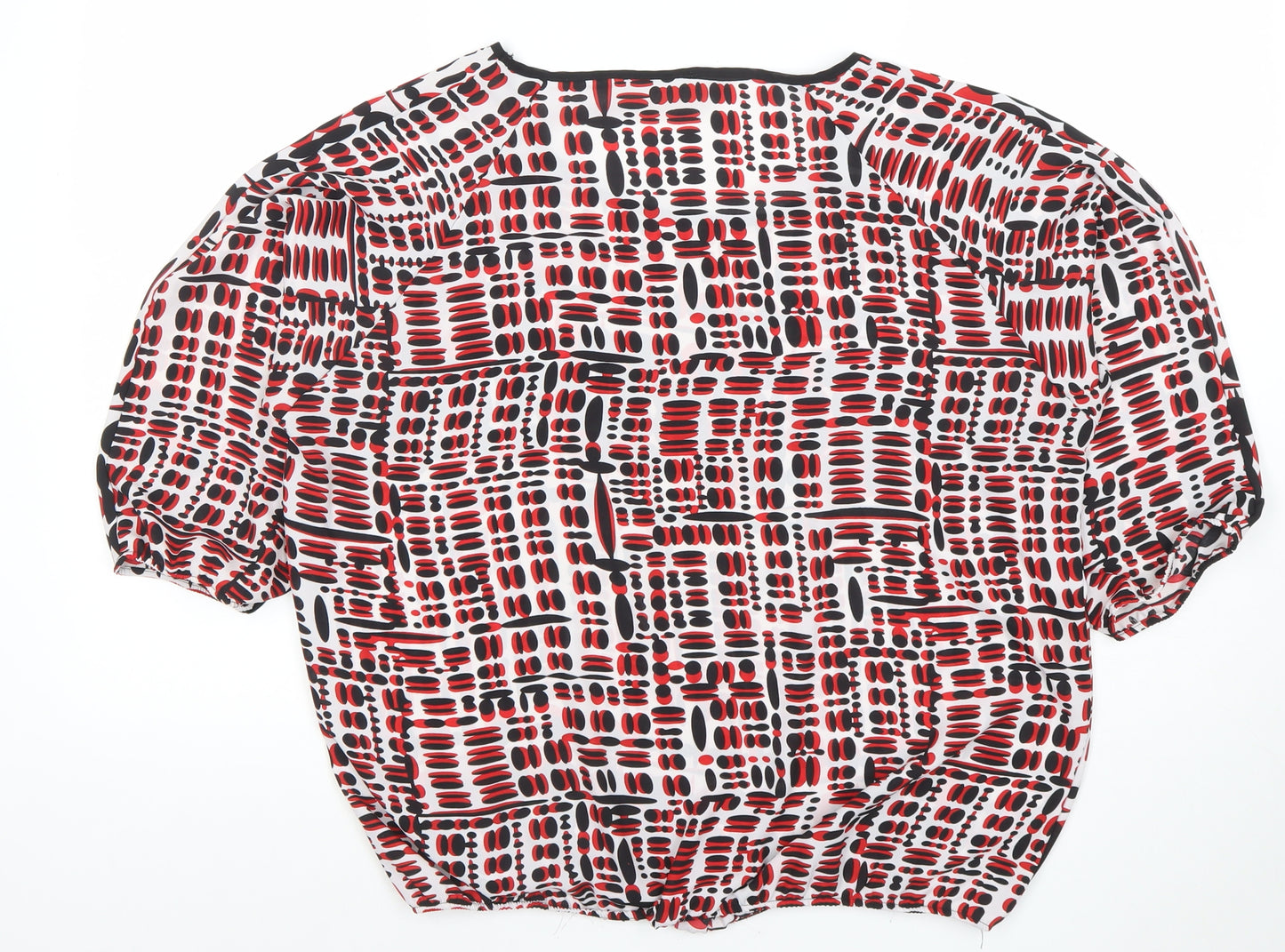 Gerard Womens Multicoloured Geometric Blouse Size 14 Short Sleeve