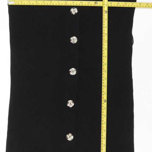 Boohoo Women’s Black Knit Button Shirt Dress Size S