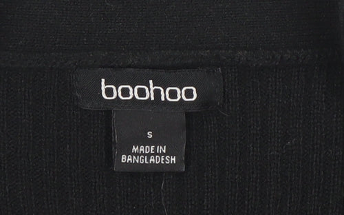 Boohoo Women’s Black Knit Button Shirt Dress Size S
