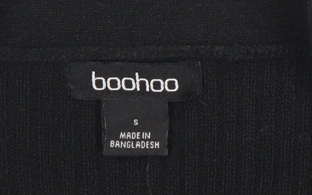 Boohoo Women’s Black Knit Button Shirt Dress Size S