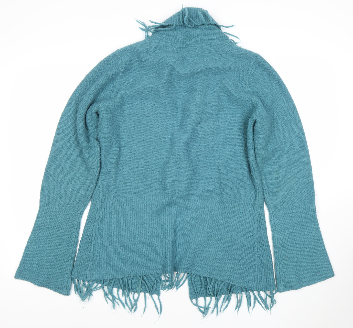 Soan Women's Blue Size 14 Fringe Knit Cardigan Jumper