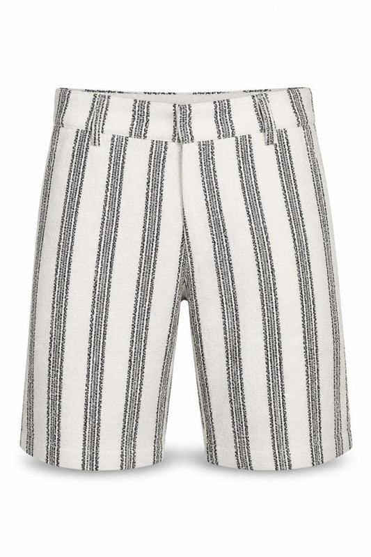 Denim Co. Men's White Striped Bermuda Relaxed Shorts Size S