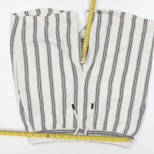 Denim Co. Men's White Striped Bermuda Relaxed Shorts Size S