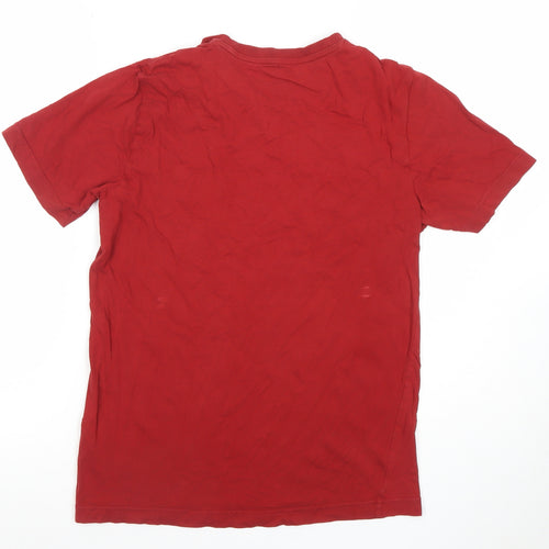 Puma Men's Red Graphic Logo Crew Neck Short Sleeve T-Shirt Size S