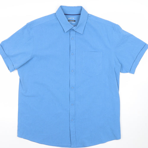 APT.9 Mens Blue Standard Fit Short Sleeve Polo Shirt Size L