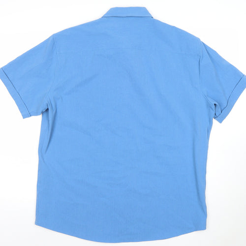 APT.9 Mens Blue Standard Fit Short Sleeve Polo Shirt Size L