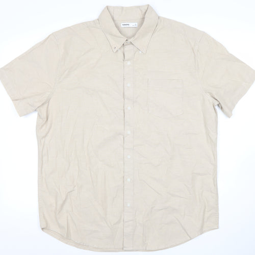 Sonoma Men’s Beige XL Button-Down Cotton Short Sleeve Shirt