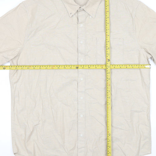 Sonoma Men’s Beige XL Button-Down Cotton Short Sleeve Shirt