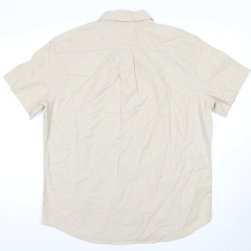 Sonoma Men’s Beige XL Button-Down Cotton Short Sleeve Shirt