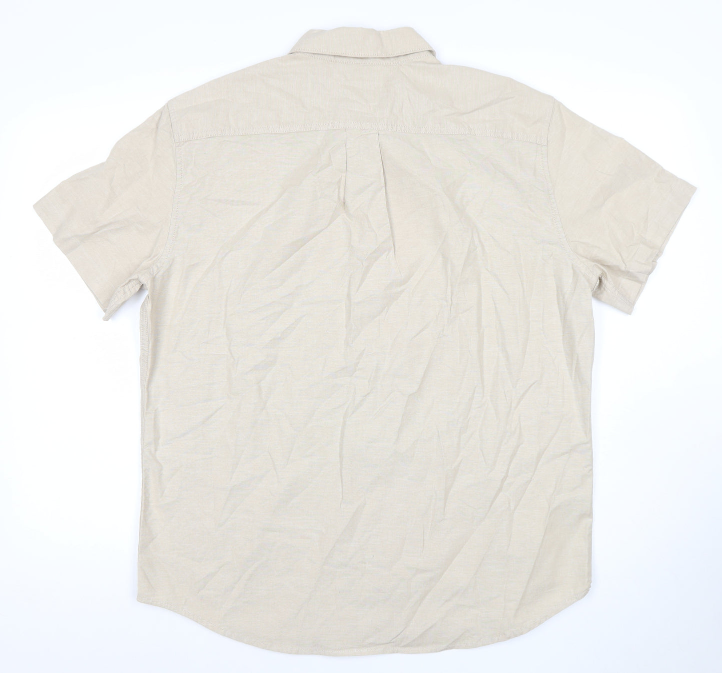 Sonoma Men’s Beige XL Button-Down Cotton Short Sleeve Shirt