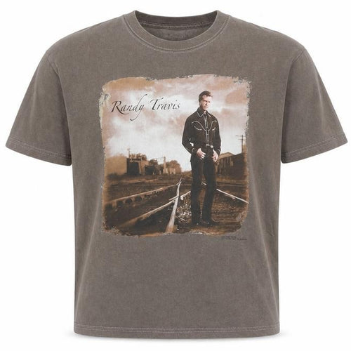 Gildan Men's Brown Randy Travis Graphic T-Shirt Size M Vintage Country Style