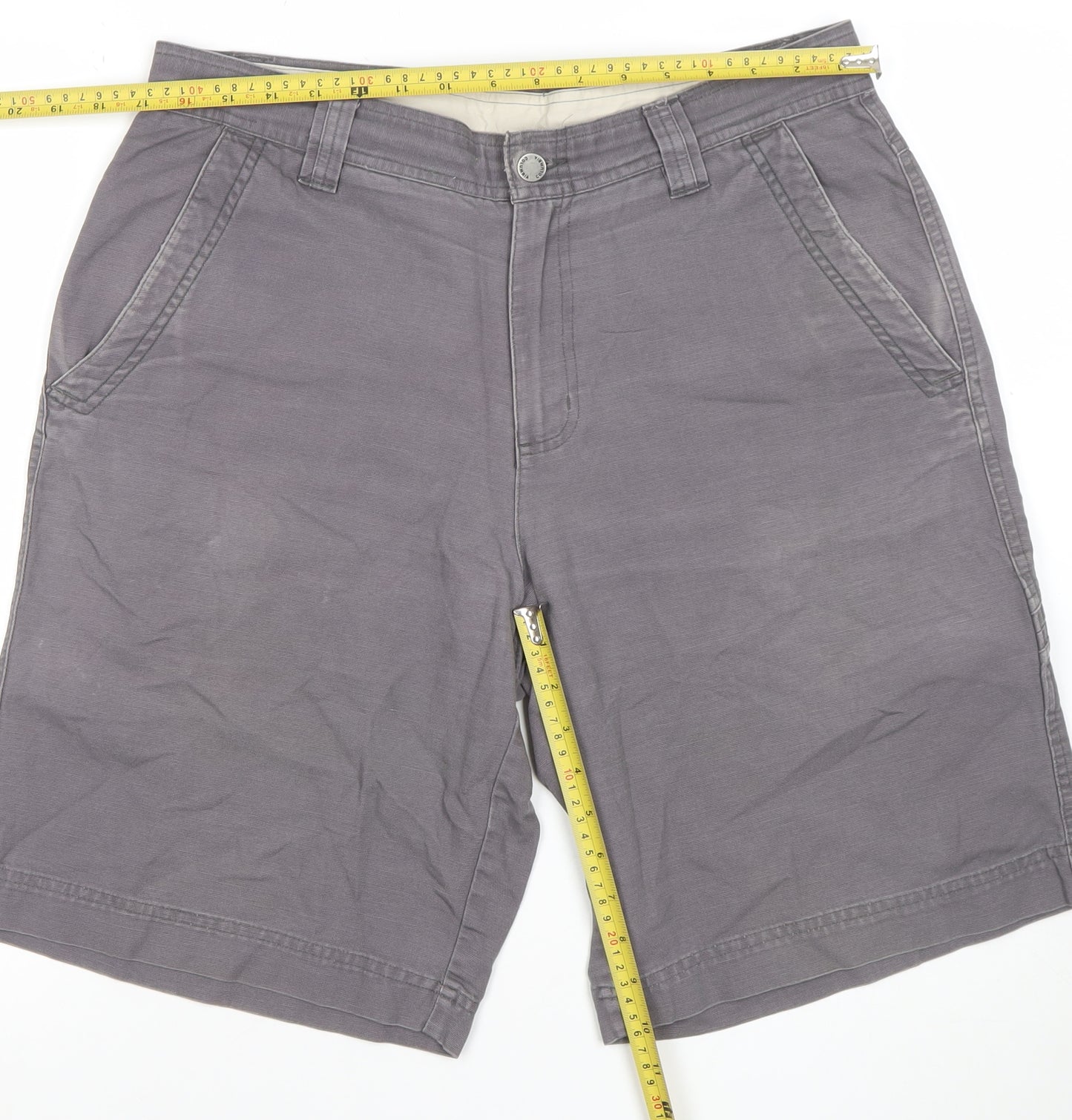 Columbia Men's Grey Cargo Shorts Size 34 Cotton Casual Outdoor