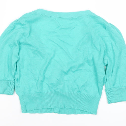 Marks and Spencer Women’s Green Cotton V-Neck Cardigan UK 8