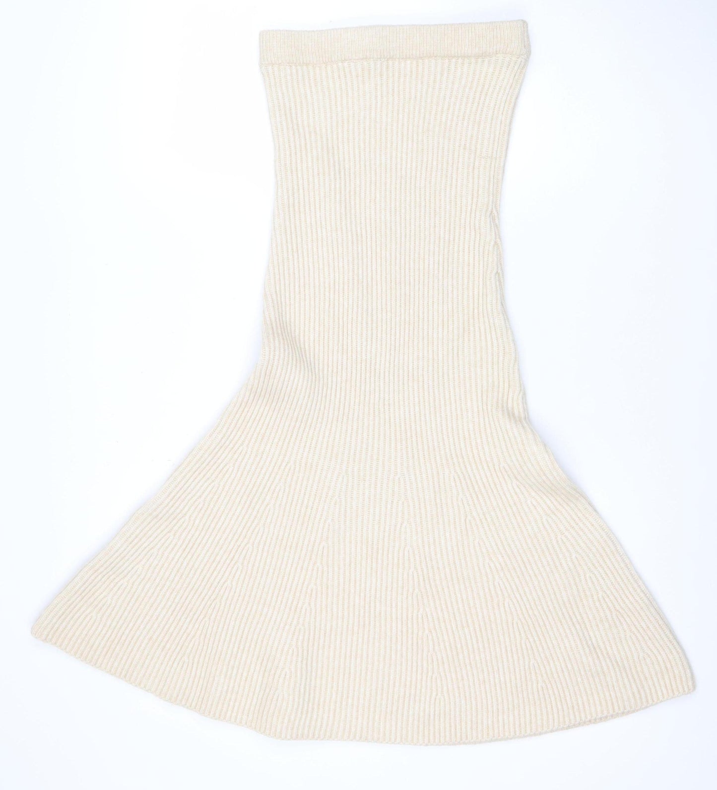 H&M Women Beige Knit A-Line Midi Skirt XS