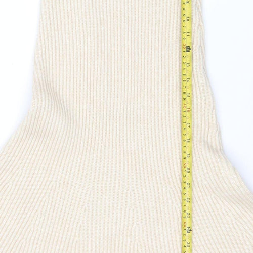 H&M Women Beige Knit A-Line Midi Skirt XS