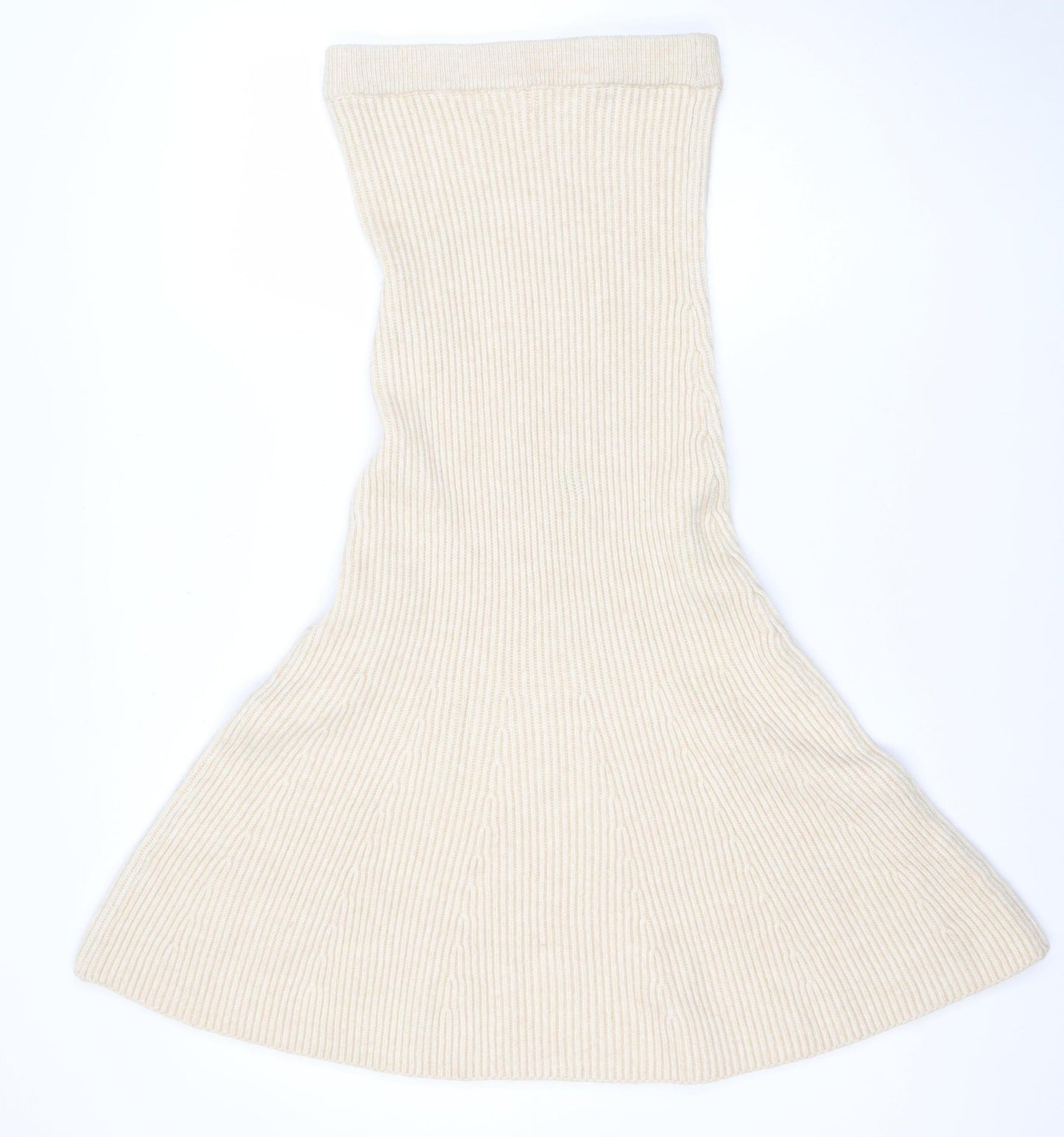 H&M Women Beige Knit A-Line Midi Skirt XS
