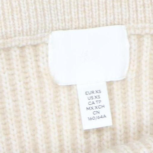 H&M Women Beige Knit A-Line Midi Skirt XS
