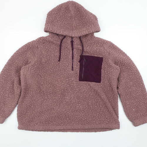 St. Bernard for Dunnes Stores Women Dark Rose Hooded Fleece Pullover Large