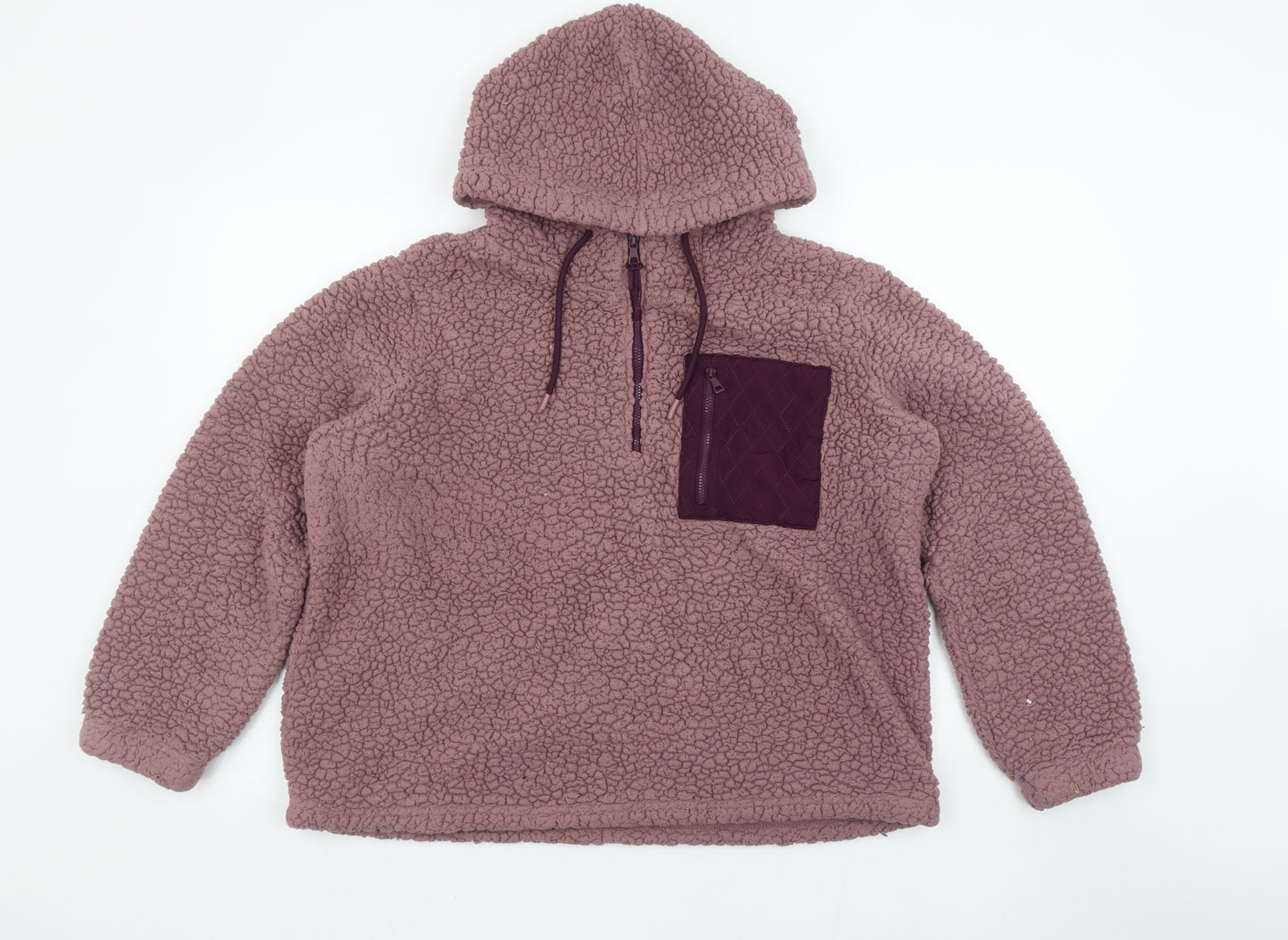 St. Bernard for Dunnes Stores Women Dark Rose Hooded Fleece Pullover Large