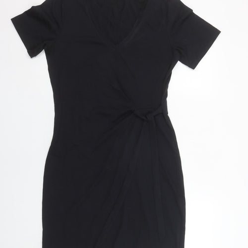 VILA Women’s Black Short Sleeve Wrap Dress Size S