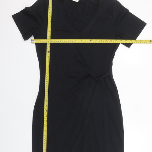VILA Women’s Black Short Sleeve Wrap Dress Size S