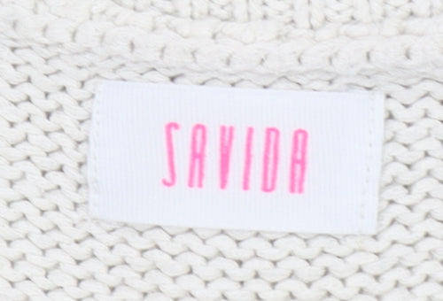 Savida Women Ivory Knit Flared Sleeve Cardigan Size 10
