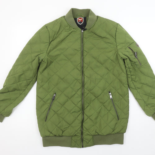 1 Madison Expedition Men's Green Quilted Bomber Jacket Size S
