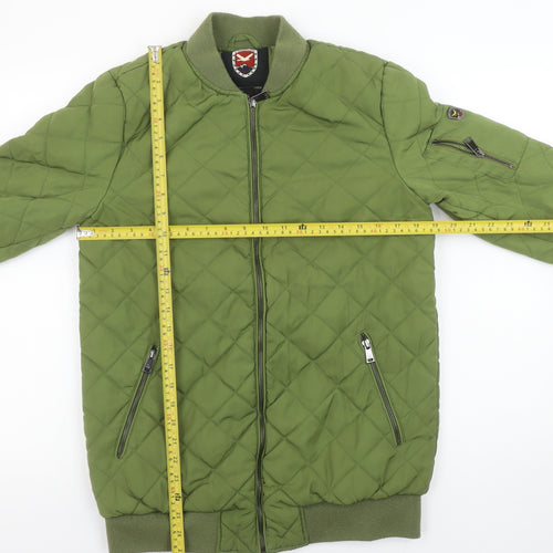 1 Madison Expedition Men's Green Quilted Bomber Jacket Size S