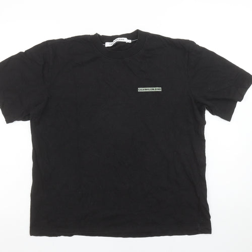 Calvin Klein Jeans Men’s Black Cotton Logo T-Shirt Size M