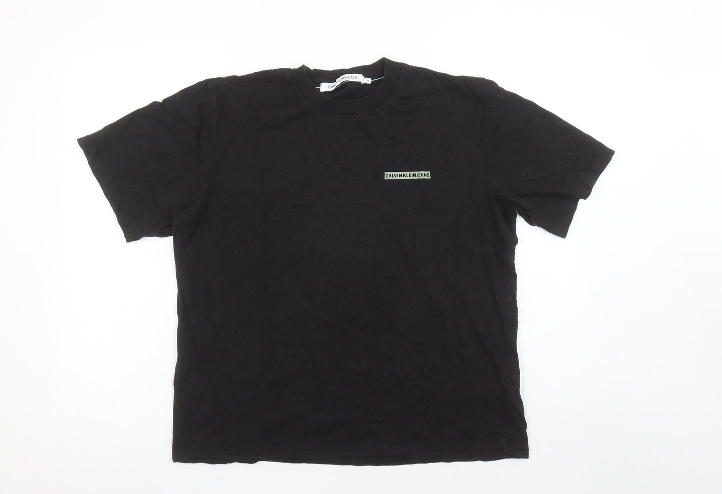Calvin Klein Jeans Men’s Black Cotton Logo T-Shirt Size M