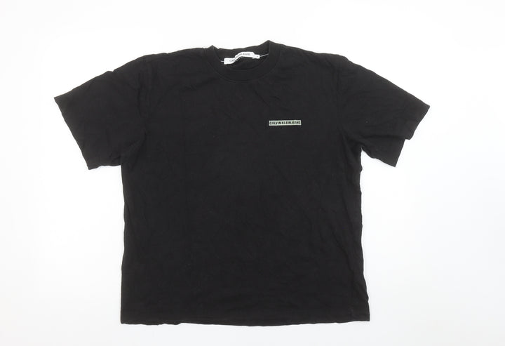 Calvin Klein Jeans Men’s Black Cotton Logo T-Shirt Size M