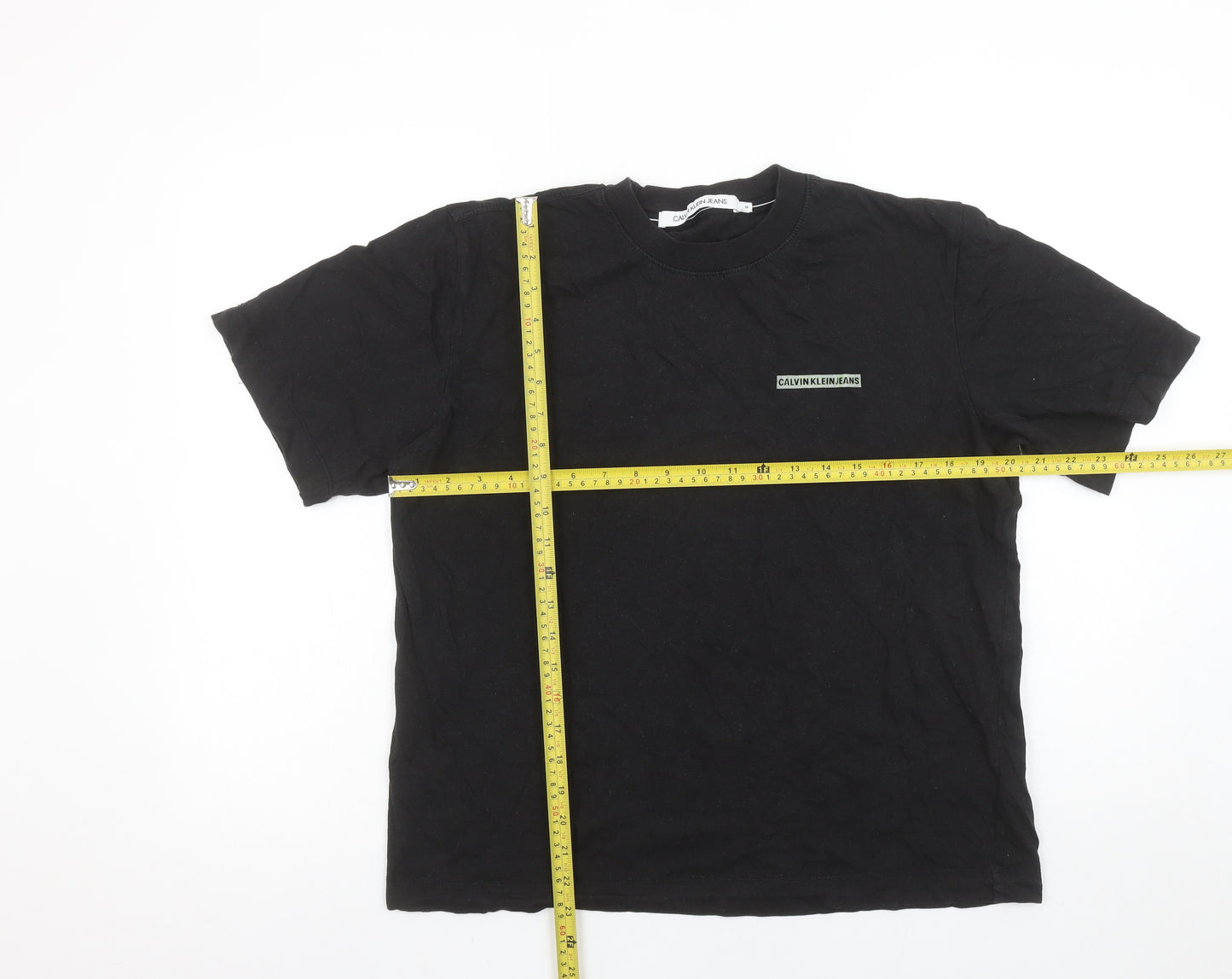 Calvin Klein Jeans Men’s Black Cotton Logo T-Shirt Size M