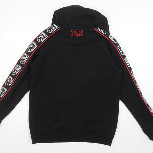 Sidemen Men’s Black Pullover Hoodie S Cotton Logo Tape Detail