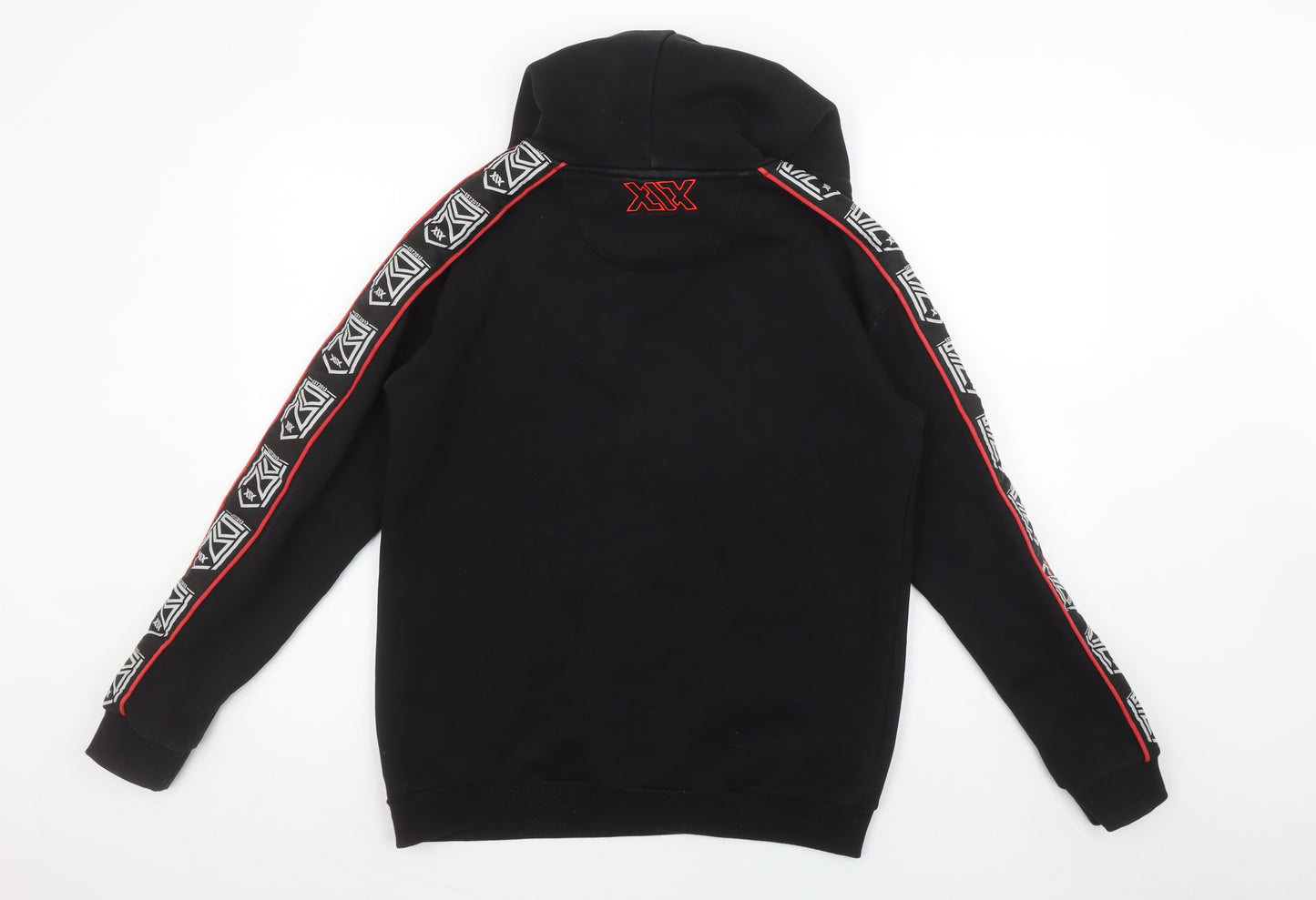 Sidemen Men’s Black Pullover Hoodie S Cotton Logo Tape Detail