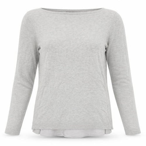 Mint Velvet Women’s Grey Cotton Modal Long Sleeve Boat Neck Jumper Size 10