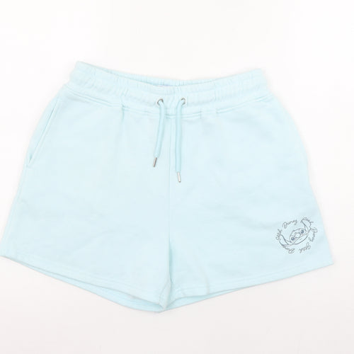 Disney Women Blue Sweat Shorts Size S Regular Fit Casual Primark Cares