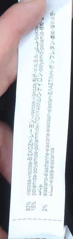 Zara Women Black Crew Neck Button Front Cardigan Size 12