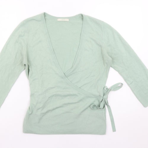Marks and Spencer Women’s Green Wrap Jumper Size 12 Acrylic Knit