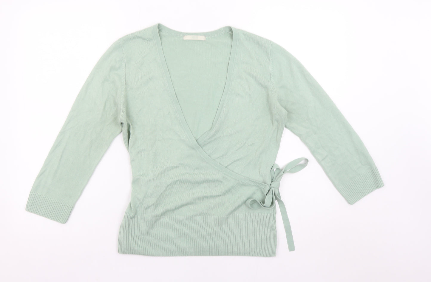 Marks and Spencer Women’s Green Wrap Jumper Size 12 Acrylic Knit