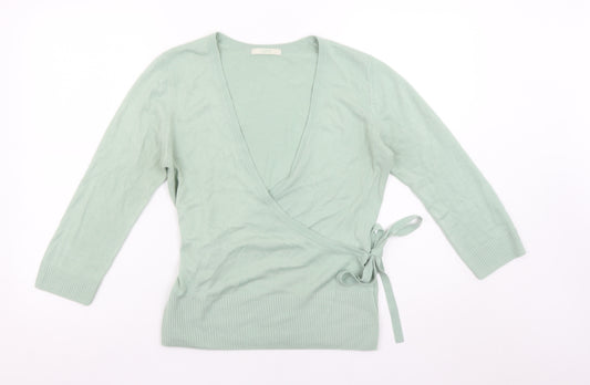 Marks and Spencer Women’s Green Wrap Jumper Size 12 Acrylic Knit