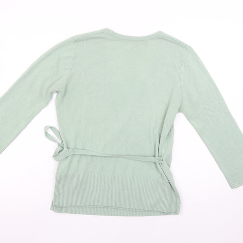 Marks and Spencer Women’s Green Wrap Jumper Size 12 Acrylic Knit
