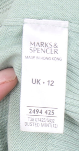 Marks and Spencer Women’s Green Wrap Jumper Size 12 Acrylic Knit