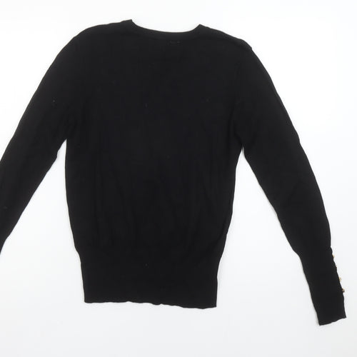 Sosandar Women's Black Size 10 Crew Neck Long Sleeve Pullover Jumper