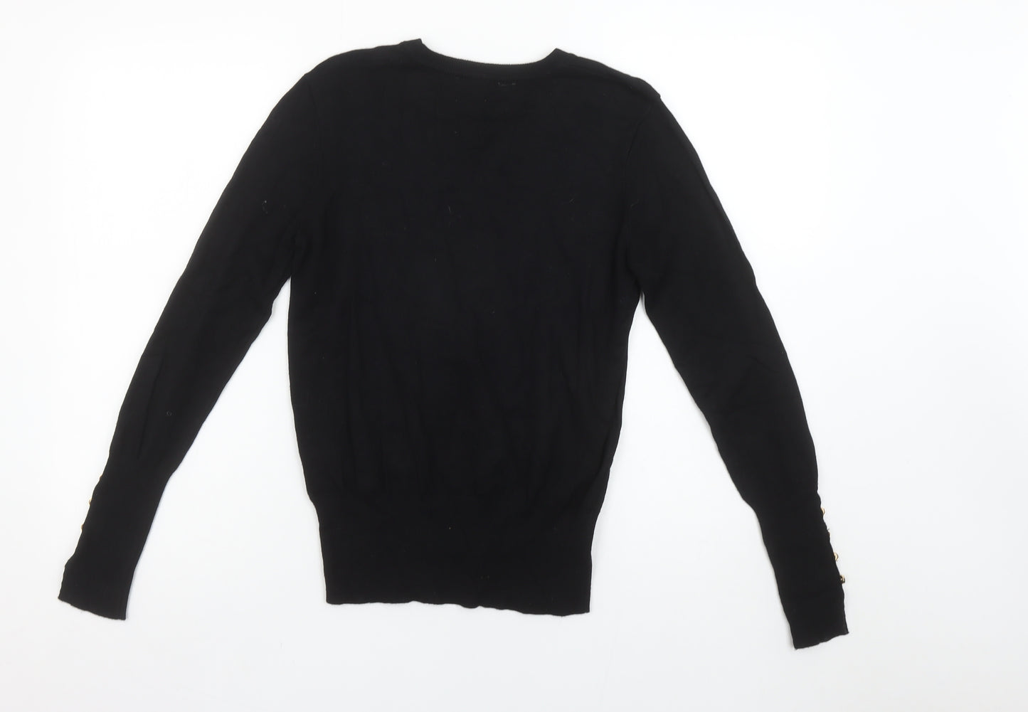 Sosandar Women's Black Size 10 Crew Neck Long Sleeve Pullover Jumper